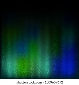 Design elements - Binary computer code halftone pattern dark background. Vector illustration eps 10 frame with Digital data cryptography texture for technology, electronic, network algorithm