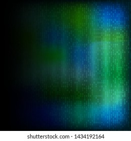 Design elements - Binary computer code halftone pattern dark background. Vector illustration eps 10 frame with Digital data cryptography texture for technology, electronic, network algorithm
