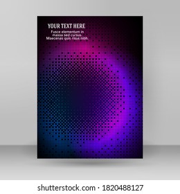 Design elements - Binary computer code halftone pattern dark background. Vector illustration eps 10 frame with Digital data cryptography texture for technology, electronic, network algorithm