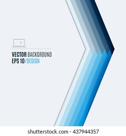 Design elements - blue abstract vector arrow for business. Modern creative background in material style.