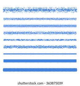 Design elements - blue pixel text divider line set