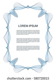 Design elements of the bright lines on a white background. Vector illustration. Blend abstract frame.