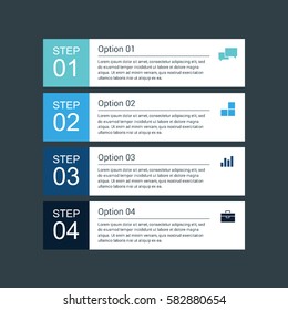 design elements for business graphic. Minimalistic template with 4 options, steps, parts. Can be used for web, diagram, graph, workflow layout, chart, report. Vector numbered banner