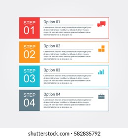 design elements for business infographics. Minimalistic template with 4 options, steps, parts. Can be used for web, diagram, graph, workflow layout, chart, report. Vector numbered banner