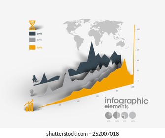 Elementos de design de infográficos de negócios. Conjunto de infográficos 3D com sombra 3D.