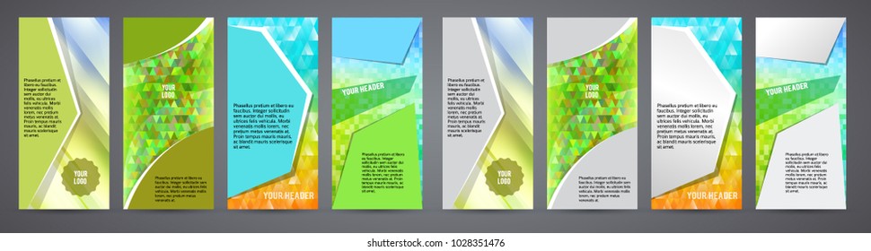 Design elements business presentation template. Vector illustration set vertical web banners background, backdrop glow light effect . EPS 10 for web buttons template, web site page presentation