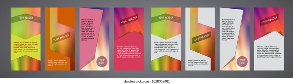 Design elements business presentation template. Vector illustration set vertical web banners background, backdrop glow light effect . EPS 10 for web buttons template, web site page presentation