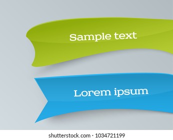 Design elements business presentation template. Set geometric vector eps10 horizontal banners. Vivid plastic cards with shadows made in material design style. Origami paper pieces. New Collection Tags