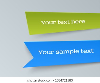 Design elements business presentation template. Set geometric vector eps10 horizontal banners. Vivid plastic cards with shadows made in material design style. Origami paper pieces. New Collection Tags