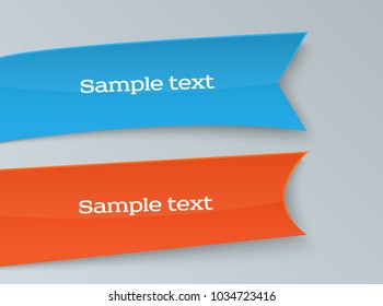 Design elements business presentation template. Set geometric vector eps10 horizontal banners. Vivid plastic cards with shadows made in material design style. Origami paper pieces. New Collection Tags