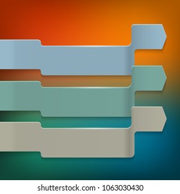 Design elements business presentation template. Set geometric vector eps10 horizontal banners. Vivid plastic cards with shadows made in material design style. Origami paper pieces. New Collection Tags