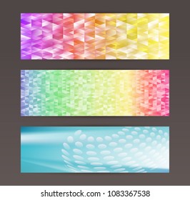 Design elements business presentation template. Vector illustration horizontal web banners background, backdrop glow light effect . EPS 10 for web buttons template, web site page presentation