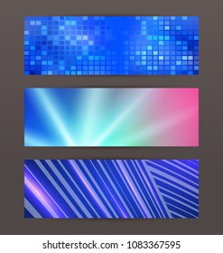 Design elements business presentation template. Vector illustration horizontal web banners background, backdrop glow light effect . EPS 10 for web buttons template, web site page presentation