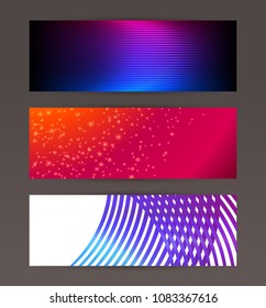 Design elements business presentation template. Vector illustration horizontal web banners background, backdrop glow light effect . EPS 10 for web buttons template, web site page presentation