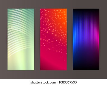 Design elements business presentation template. Vector illustration set vertical web banners background, backdrop glow light effect . EPS 10 for web buttons template, web site page presentation