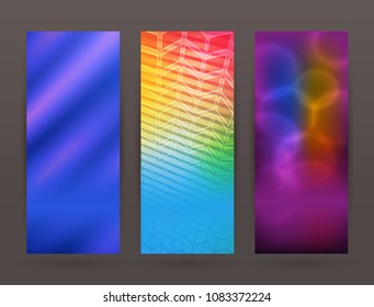 Design elements business presentation template. Vector illustration set vertical web banners background, backdrop glow light effect . EPS 10 for web buttons template, web site page presentation