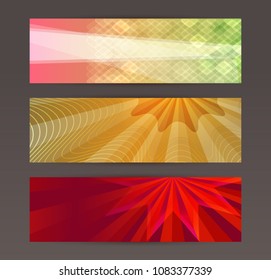 Design elements business presentation template. Vector illustration horizontal web banners background, backdrop glow light effect . EPS 10 for web buttons template, web site page presentation