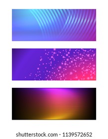 Design elements business presentation template. Set horizontal banners background, backdrop glow light effect. Vector illustration EPS 10 for web buttons template