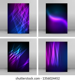 Design elements business presentation template. Vector illustration vertical web banners background, backdrop glow light effect . EPS 10 for web template, web site page presentation