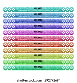 Design elements business presentation template. Vector illustration horizontal web banners background, backdrop triangle color effect . EPS 10 for web buttons template, web site page presentation