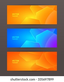 Design elements business presentation template. Vector illustration horizontal web banners background, backdrop glow light effect . EPS 10 for web buttons template, web site page presentation