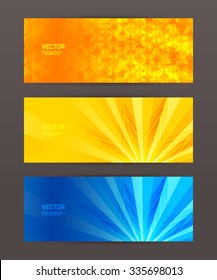 Design elements business presentation template. Vector illustration horizontal web banners background, backdrop glow light effect . EPS 10 for web buttons template, web site page presentation