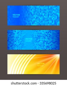 Design elements business presentation template. Vector illustration horizontal web banners background, backdrop glow light effect . EPS 10 for web buttons template, web site page presentation