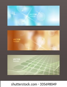 Design elements business presentation template. Vector illustration horizontal web banners background, backdrop glow light effect . EPS 10 for web buttons template, web site page presentation