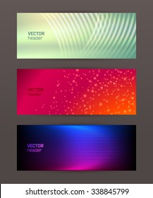 Design elements business presentation template. Vector illustration horizontal web banners background, backdrop glow light effect . EPS 10 for web buttons template, web site page presentation