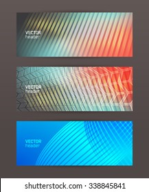 Design elements business presentation template. Vector illustration horizontal web banners background, backdrop glow light effect . EPS 10 for web buttons template, web site page presentation