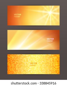 Design elements business presentation template. Vector illustration horizontal web banners background, backdrop glow light effect . EPS 10 for web buttons template, web site page presentation
