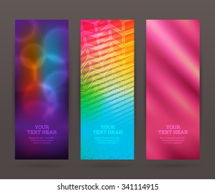 Design elements business presentation template. Vector illustration set vertical web banners background, backdrop glow light effect . EPS 10 for web buttons template, web site page presentation