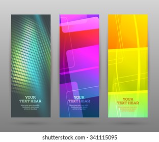 Design elements business presentation template. Vector illustration set vertical web banners background, backdrop glow light effect . EPS 10 for web buttons template, web site page presentation