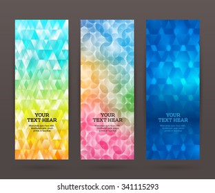 Design elements business presentation template. Vector illustration set vertical web banners background, backdrop glow light effect . EPS 10 for web buttons template, web site page presentation