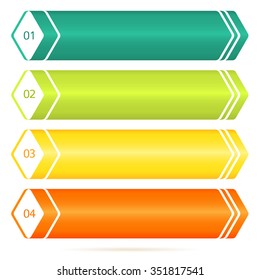Design elements business presentation template - arrows set banner horizontal. Vector illustration style infographics, web banners, charts and graphs and tables on white background. EPS 10