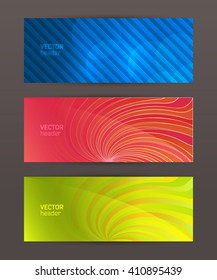 Design elements business presentation template. Vector illustration horizontal web banners background, backdrop glow light effect . EPS 10 for web buttons template, web site page presentation