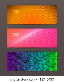 Design elements business presentation template. Set horizontal banners background, backdrop glow light effect. Vector illustration EPS 10 for web buttons template