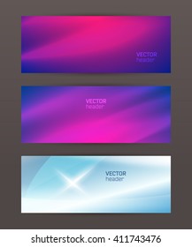 Design elements business presentation template. Set horizontal banners background, backdrop glow light effect. Vector illustration EPS 10 for web buttons template