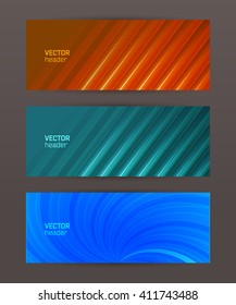 Design elements business presentation template. Set horizontal banners background. Vector illustration EPS 10 for web buttons template