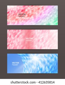 Design elements business presentation template. Set horizontal banners background, backdrop glow light effect. Vector illustration EPS 10 for web buttons template