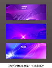 Design elements business presentation template. Set horizontal banners background, backdrop glow blurry effect. Vector illustration EPS 10 for web buttons template