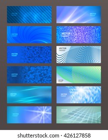 Design elements business presentation template. Set horizontal banners background, backdrop glow blurry effect. Vector illustration EPS 10 for web buttons template