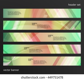 Design elements business presentation template. Vector illustration horizontal web banners background, backdrop abstract blurry lines. EPS 10 for web buttons template, web site page presentation