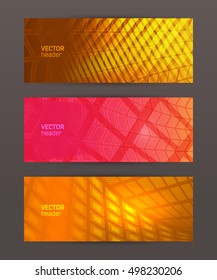 Design elements business presentation template. Vector illustration horizontal web banners background, backdrop glow light effect . EPS 10 for web buttons template, web site page presentation