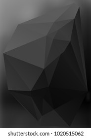 Design elements Business templates presentation. Easy editable vector illustration EPS 10 layout for brochure, monohrome triangle 3d effect crystal lattice on black white gradient grey background