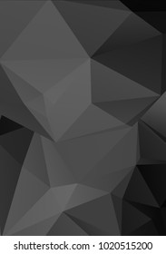 Design elements Business templates presentation. Easy editable vector illustration EPS 10 layout for brochure, monohrome triangle 3d effect crystal lattice on black white gradient grey background