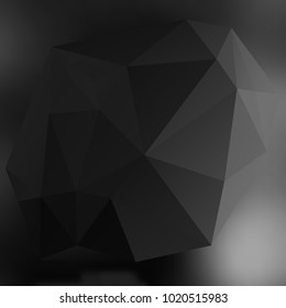 Design elements Business templates presentation. Easy editable vector illustration EPS 10 layout for brochure, monohrome triangle 3d effect crystal lattice on black white gradient grey background