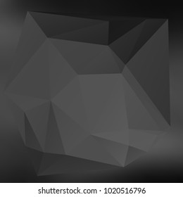 Design elements Business templates presentation. Easy editable vector illustration EPS 10 layout for brochure, monohrome triangle 3d effect crystal lattice on black white gradient grey background