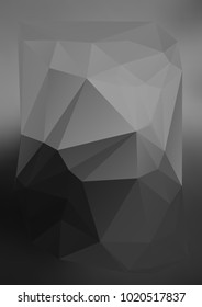 Design elements Business templates presentation. Easy editable vector illustration EPS 10 layout for brochure, monohrome triangle 3d effect crystal lattice on black white gradient grey background