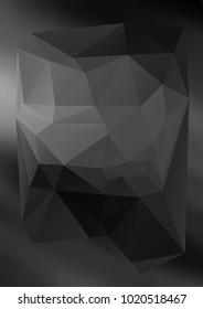 Design elements Business templates presentation. Easy editable vector illustration EPS 10 layout for brochure, monohrome triangle 3d effect crystal lattice on black white gradient grey background